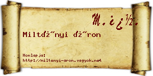 Miltényi Áron névjegykártya